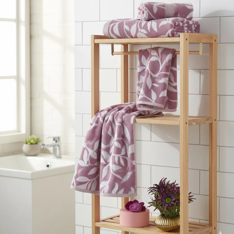 1 PC Bath Towel-Pastel Flower(Lilac)