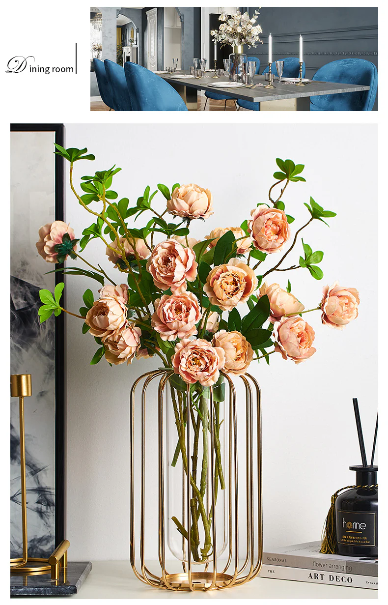1 PC Modern Metal Vase- Lantern Shape - Image 3