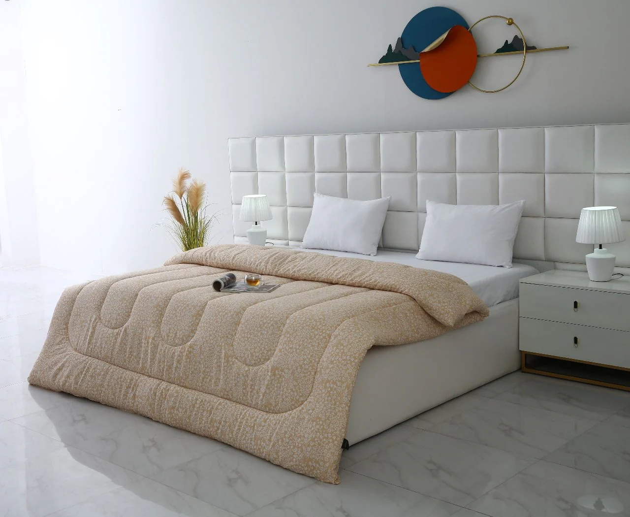 1 PC Double Winter Razai-Beige Bloom - Image 3