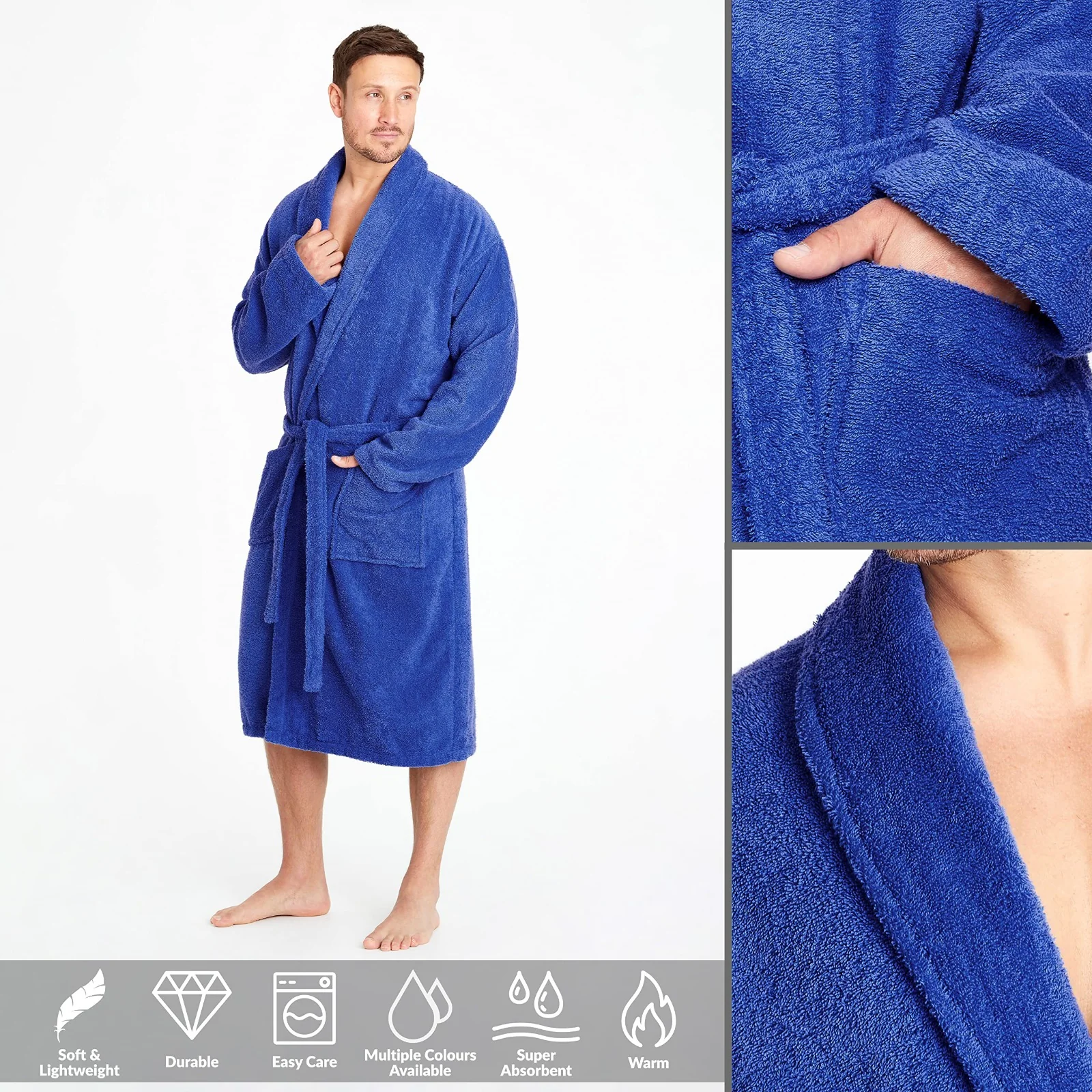 100% Cotton Bathrobe - Purplish - Image 2