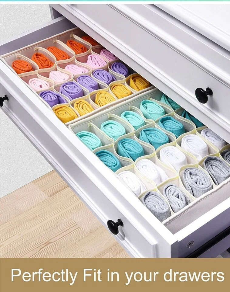2 Packs Foldable Drawer Organizers for Clothing-5018 -24 Grids - Image 11