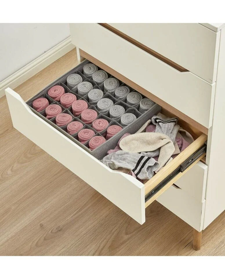 2 Packs Foldable Drawer Organizers for Clothing-5018 -24 Grids - Image 12