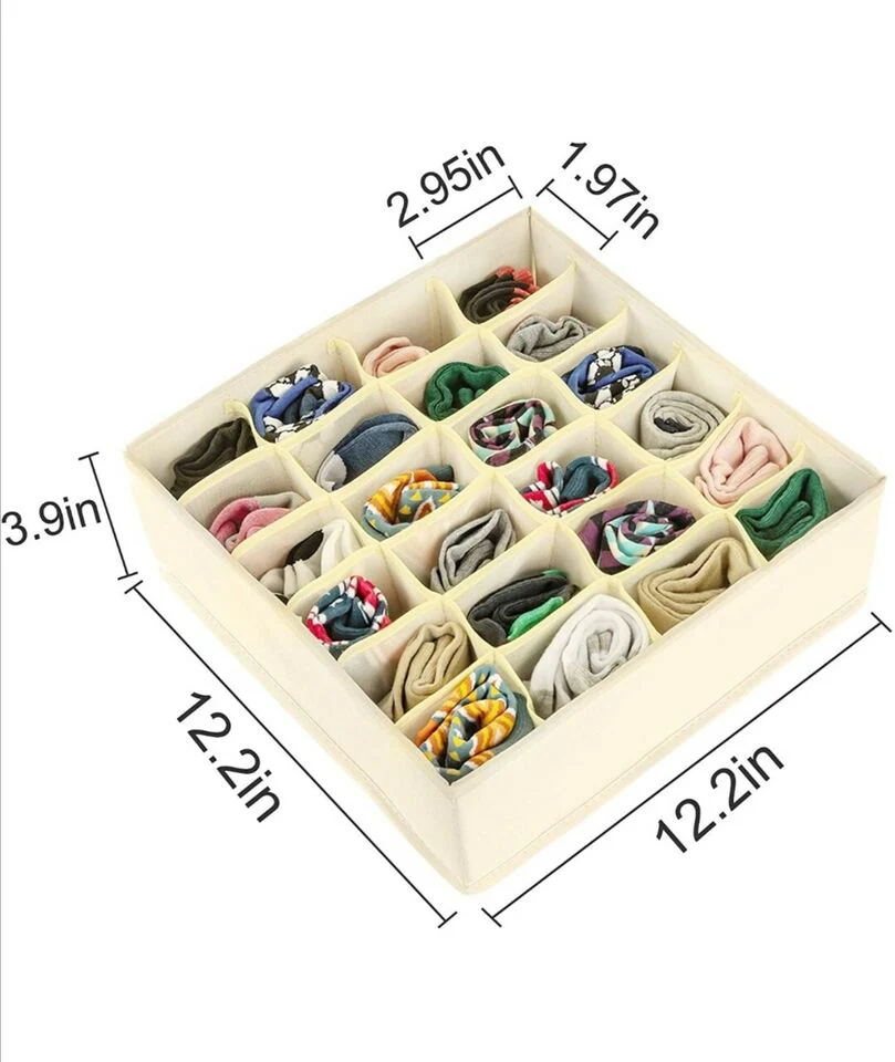 2 Packs Foldable Drawer Organizers for Clothing-5018 -24 Grids - Image 9