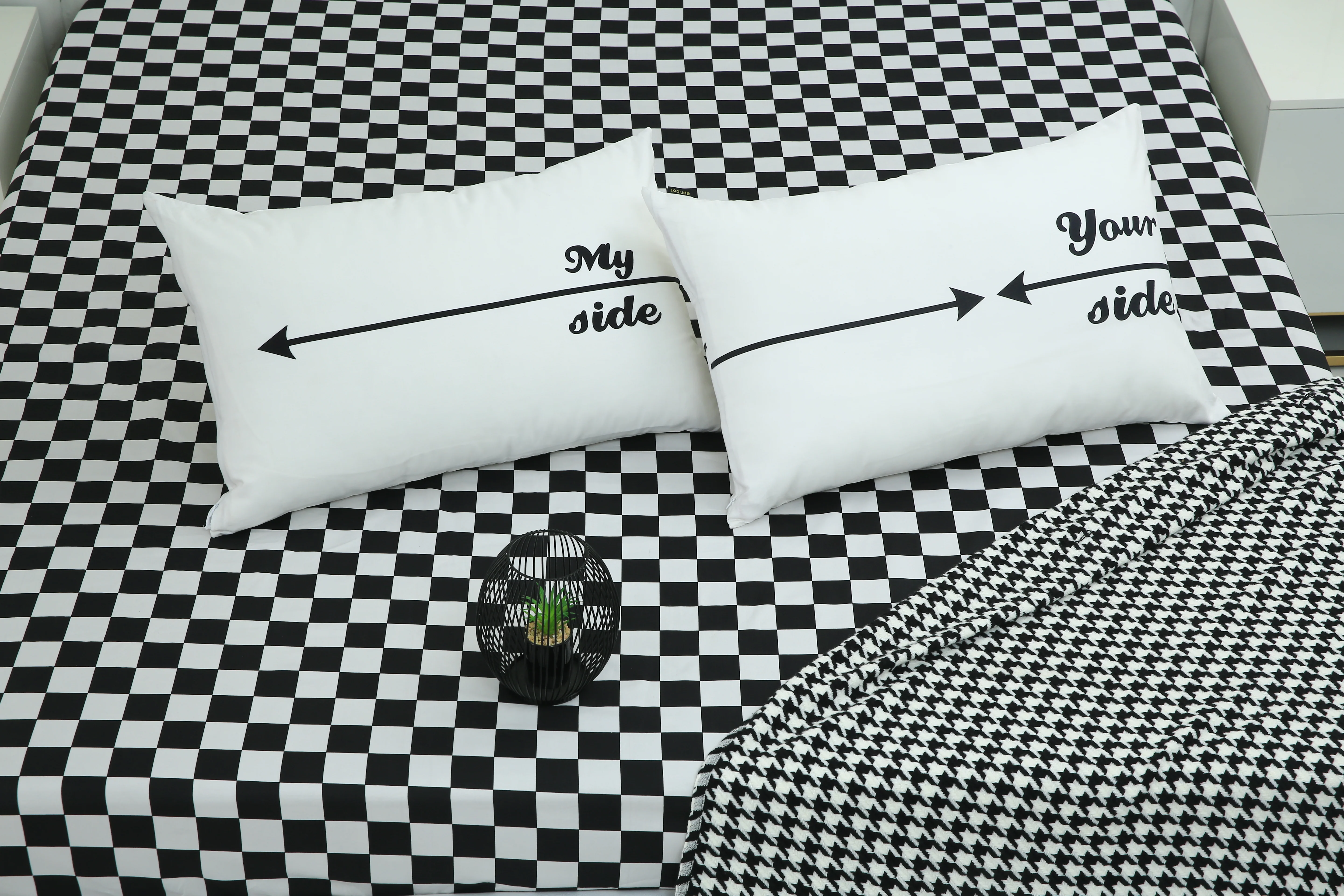 2 PCs Digital Printed Couple Pillow-My side/Yours Side - Image 4