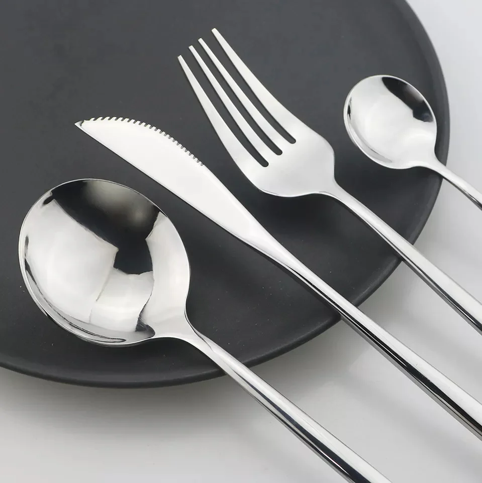 Silver (4404) 24 PCs Premium Steel Cutlery Set - Image 3
