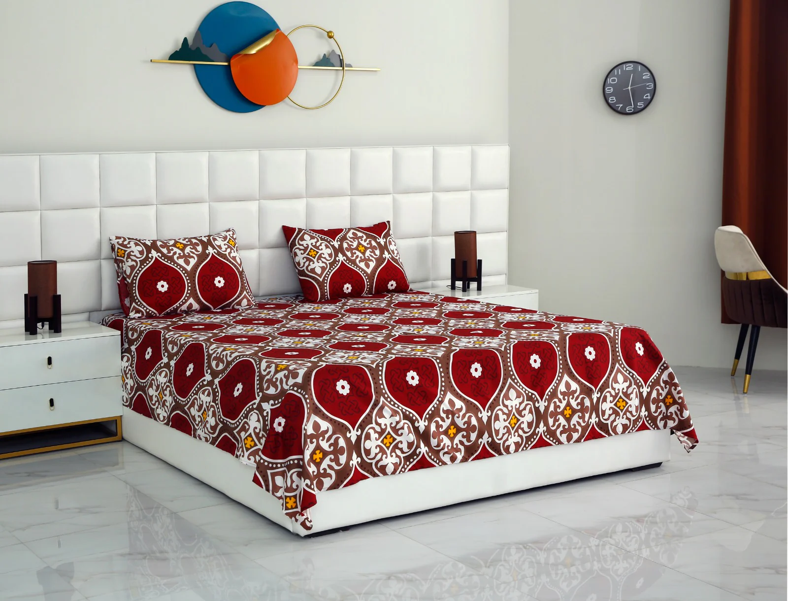 2Pcs Single Bed Sheet-Brown Crown - Image 4