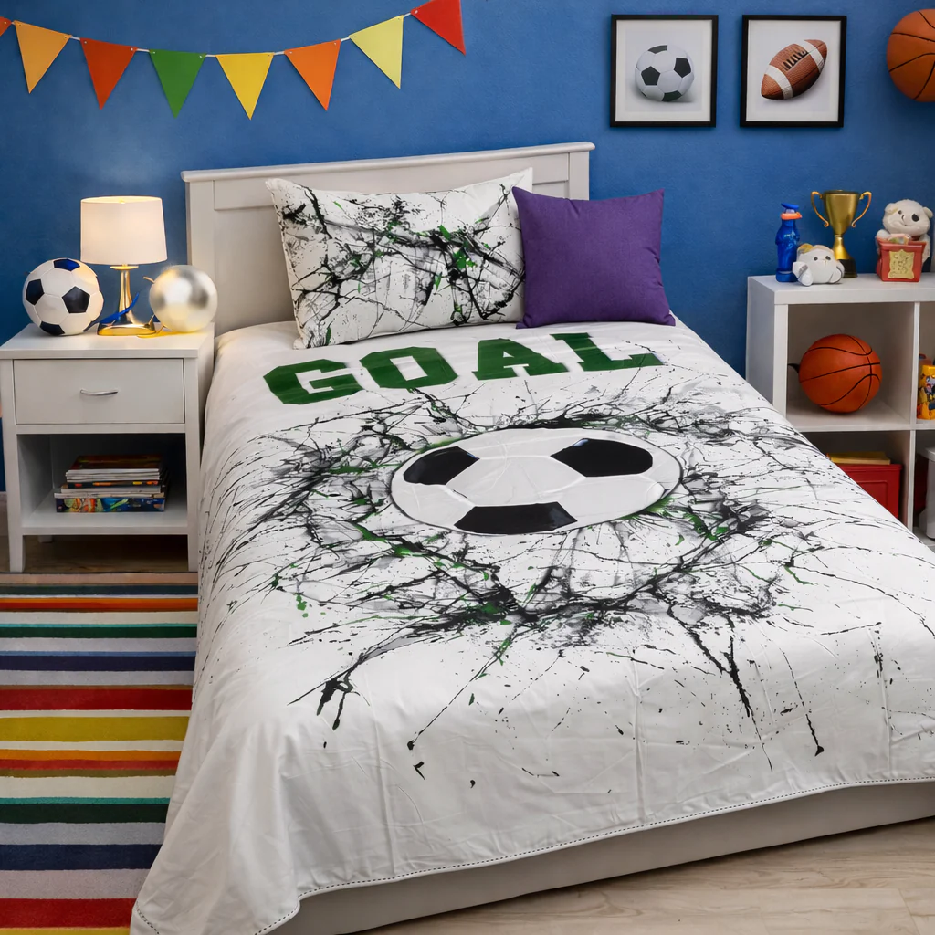 2Pcs Single Bed Sheet-Goal - Image 2