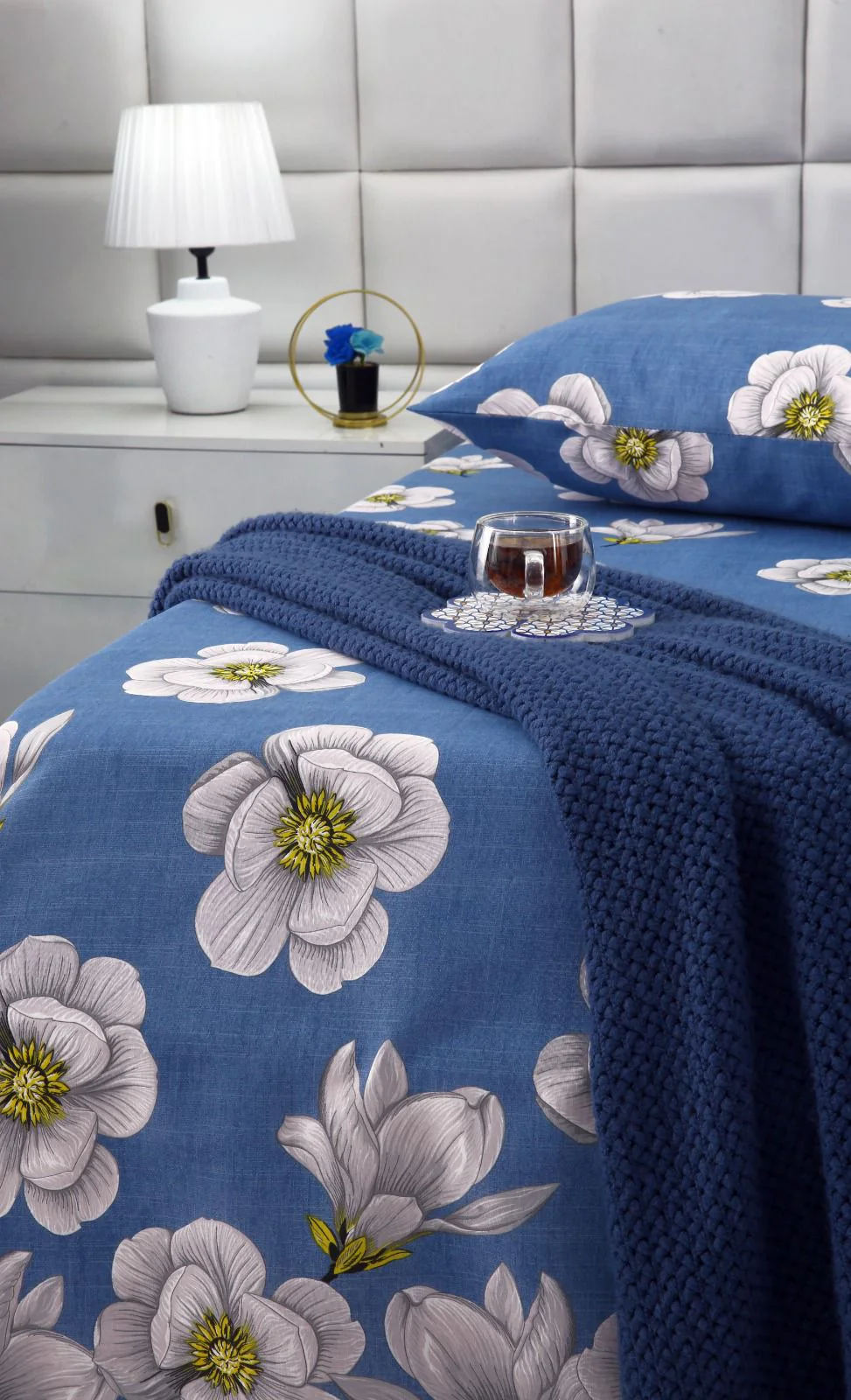 2Pcs Single Bed Sheet-White Orchid - Image 4