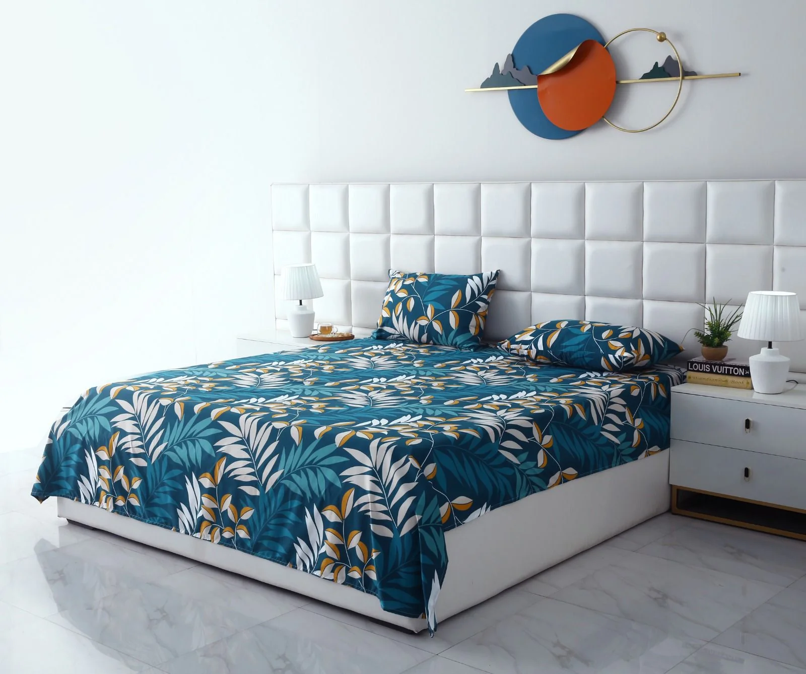 3 PCs Double Bed Sheet-Tropicals - Image 5