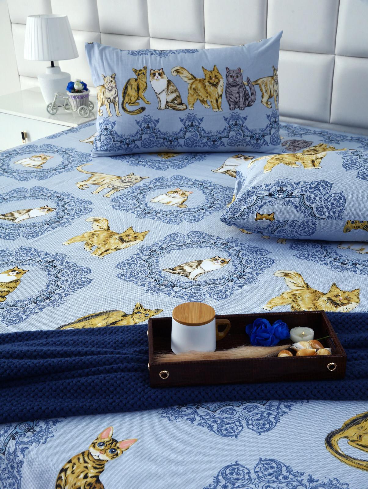 3 PCs Double Bed Sheet-AP0052 - Image 3
