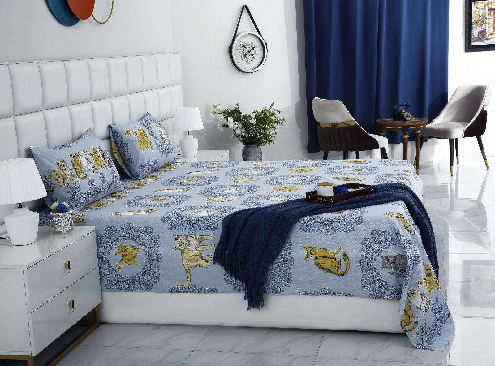 3 PCs Double Bed Sheet-AP0052 - Image 4