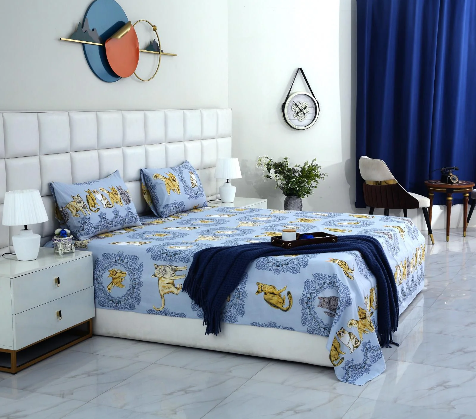 3 PCs Double Bed Sheet-AP0052 - Image 5