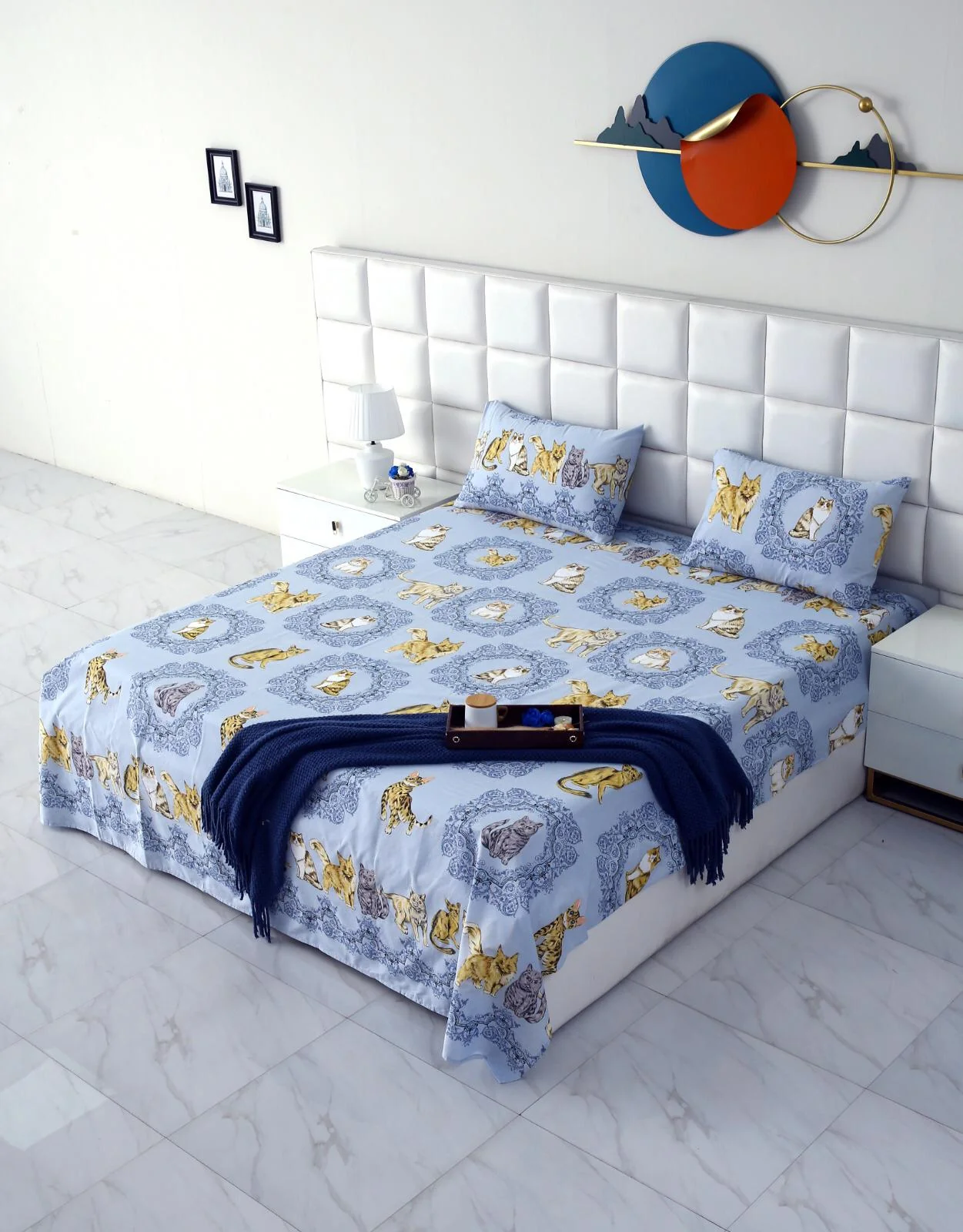 3 PCs Double Bed Sheet-AP0052 - Image 9