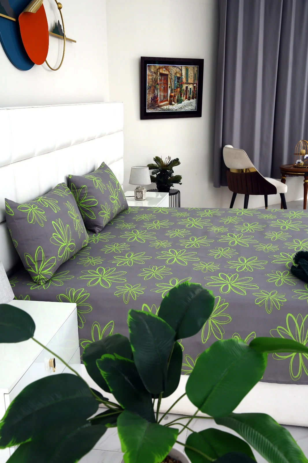3 PCs Double Bed Sheet-Carnation - Image 3