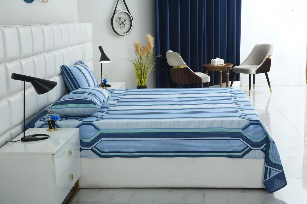 3 PCs Double Bed Sheet-DB-238 - Image 4