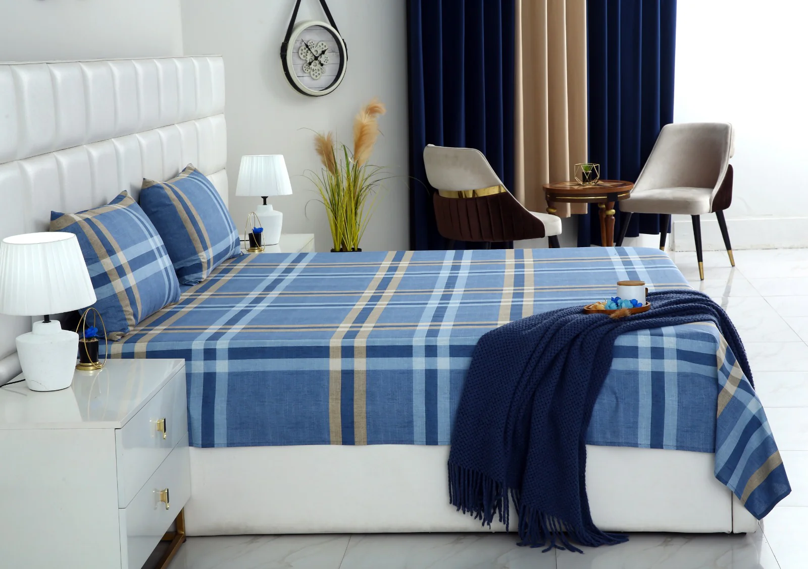 3 PCs Double Bed Sheet-DB-239 - Image 4