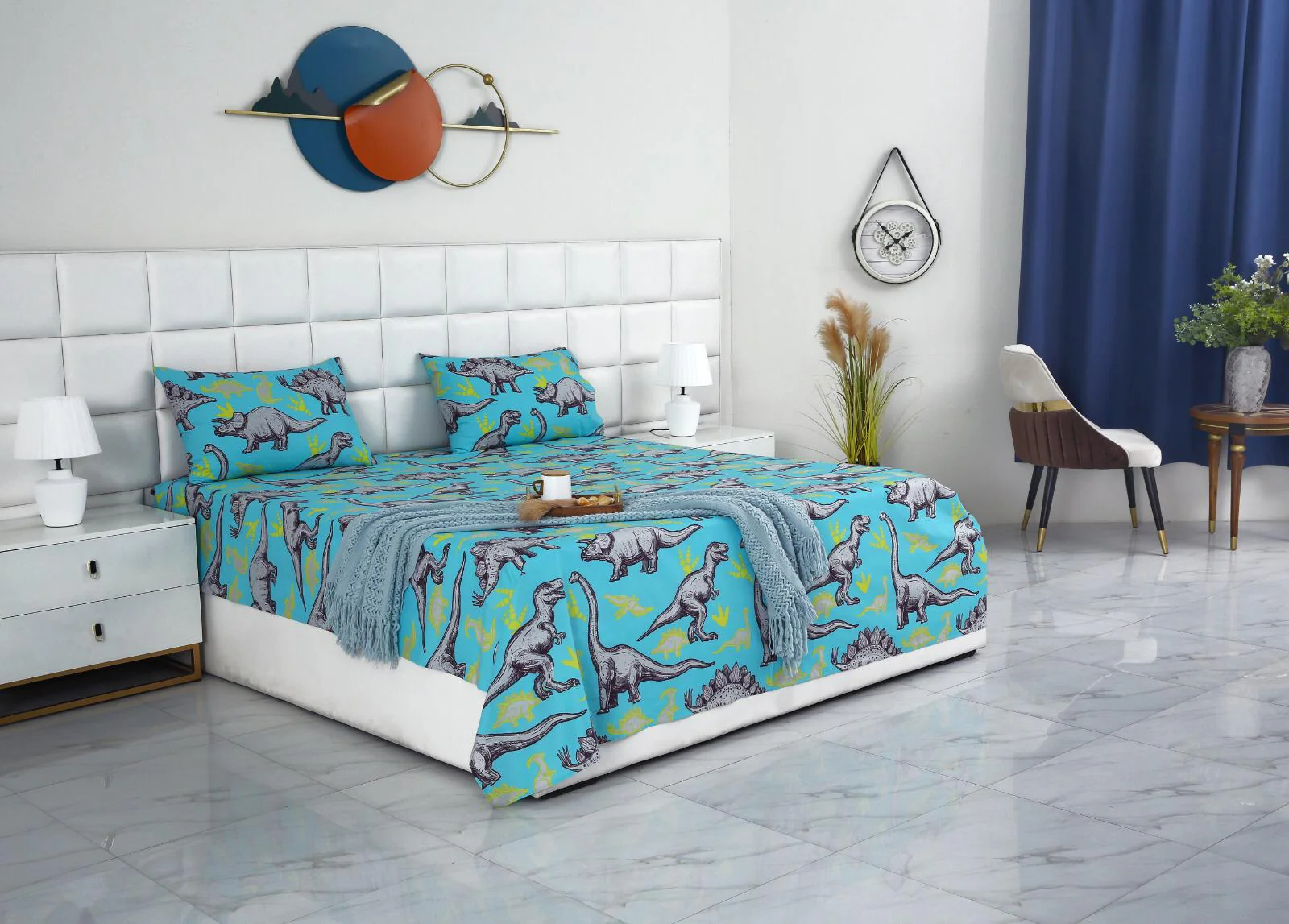 3 PCs Double Bed Sheet-DB195 - Image 4