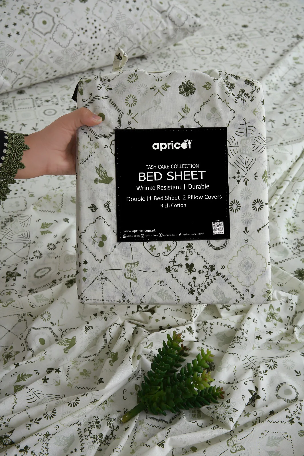 3 PCs Double Bed Sheet With Same Packing-Floral Patchwork - Image 2