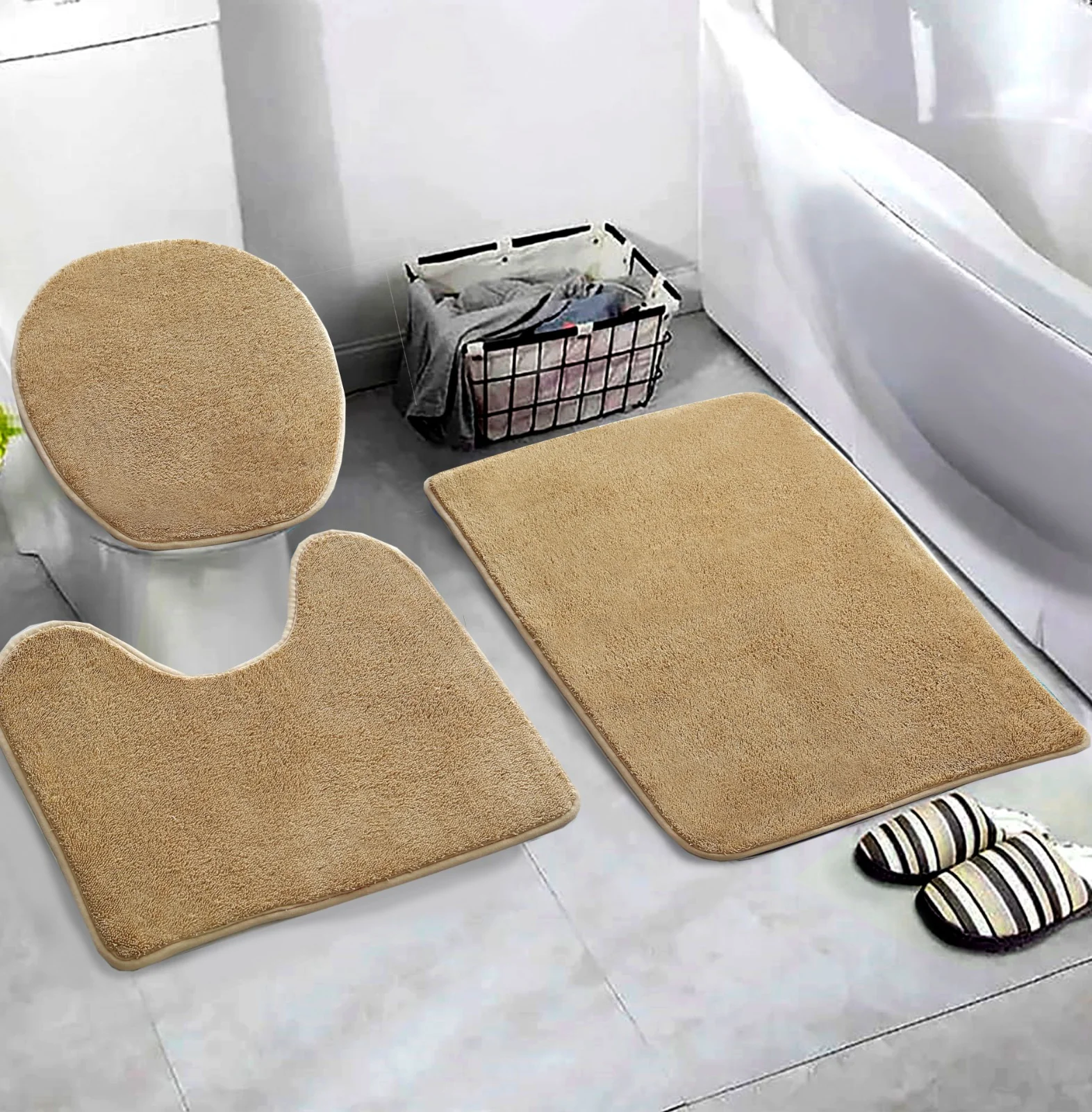 3 PCs Non Skid Suction Mat-SA2408-322(Beige)