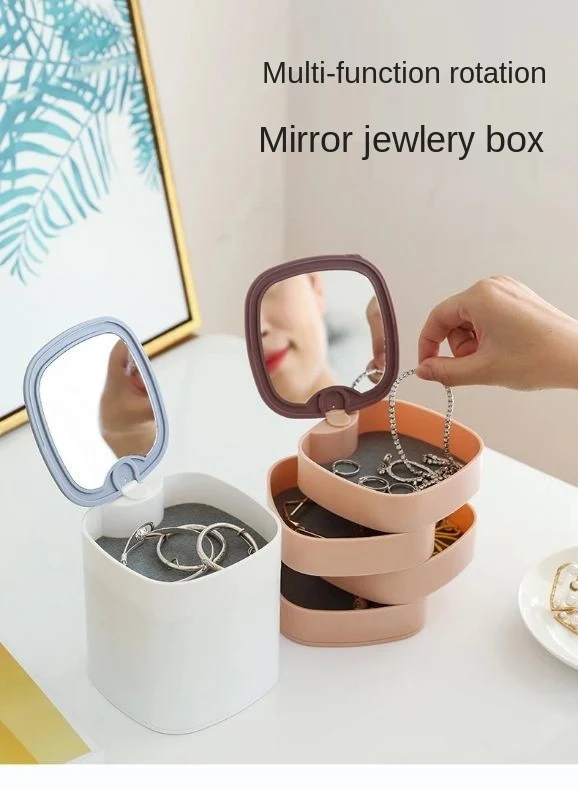 360° Rotatable Jewelry Organizer With Mirror-SA2408-190 - Image 14