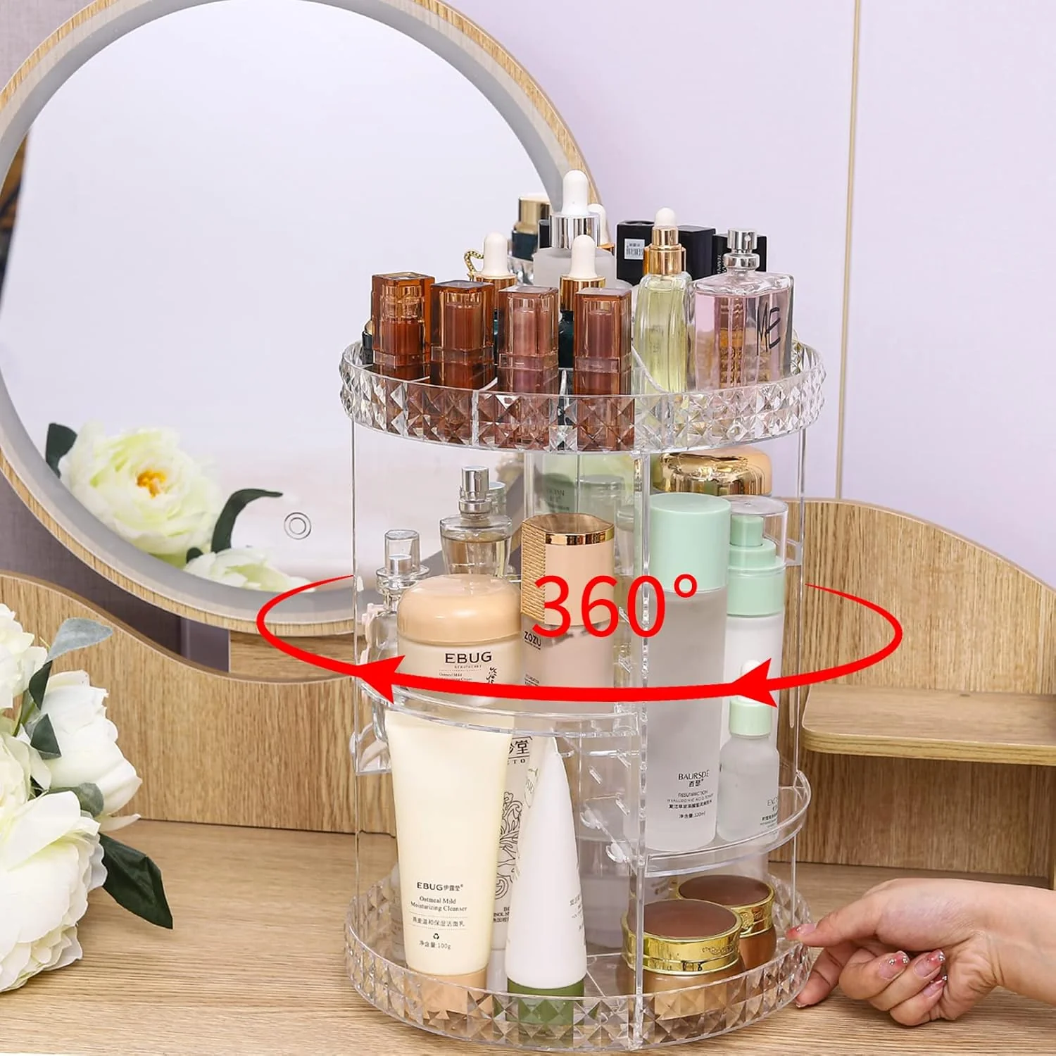 360° Rotating Makeup Organizer Stand-SA2408-189 - Image 2