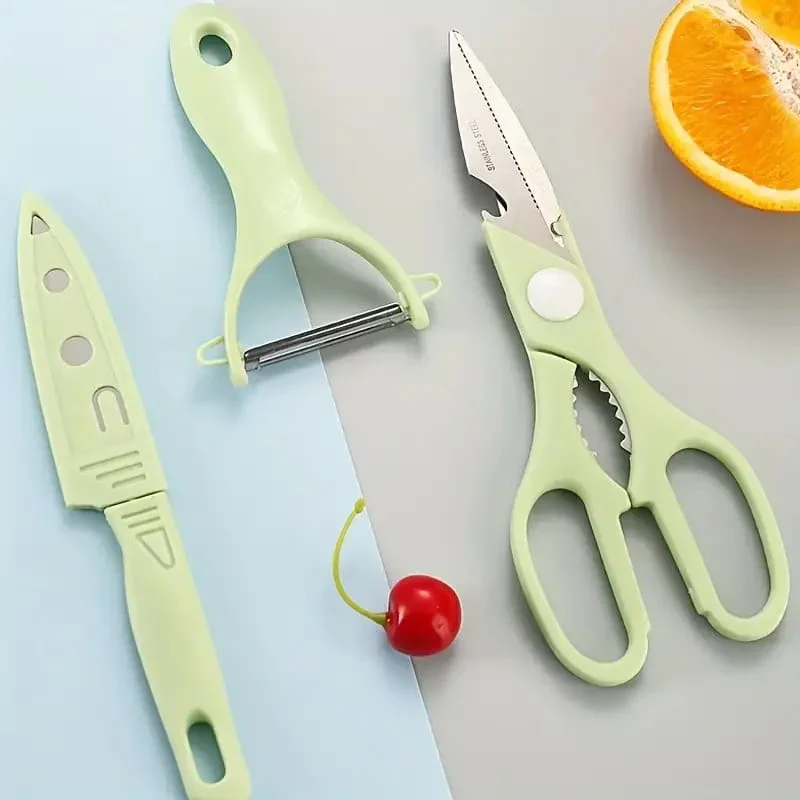 4 PCs Cutting Board With Knife Set(5716)-Blue - Image 10