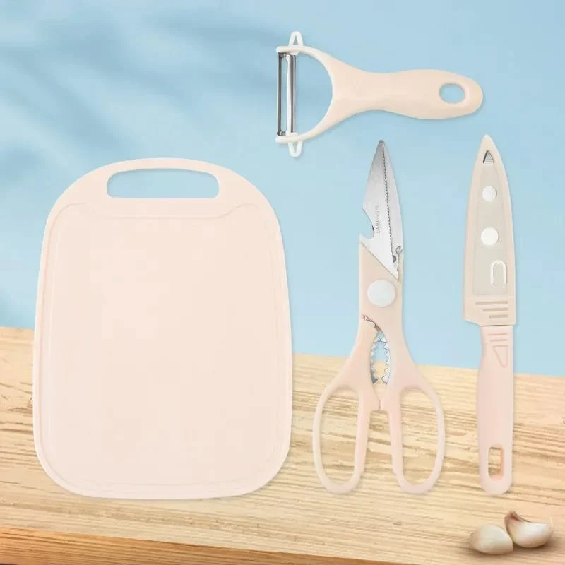 4 PCs Cutting Board With Knife Set(5716)-Blue - Image 14