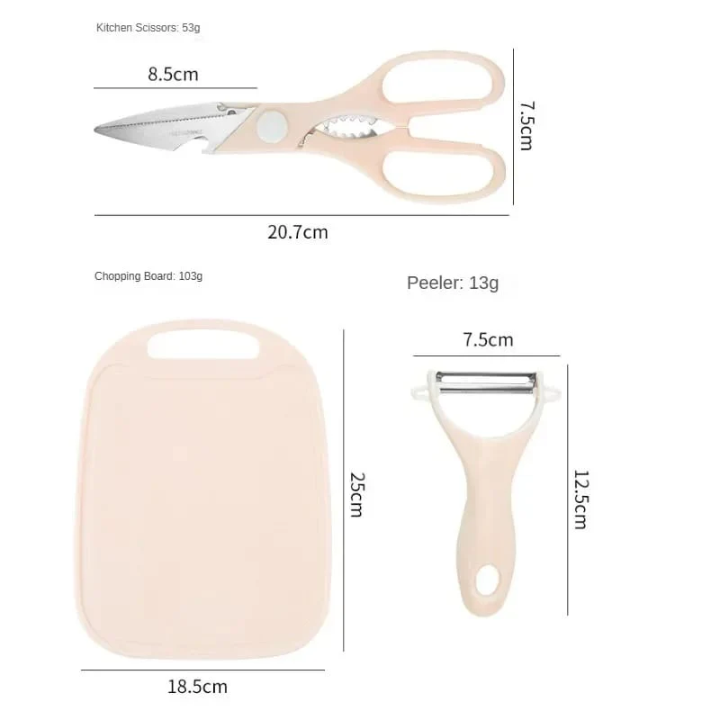 4 PCs Cutting Board With Knife Set(5716)-Blue - Image 16