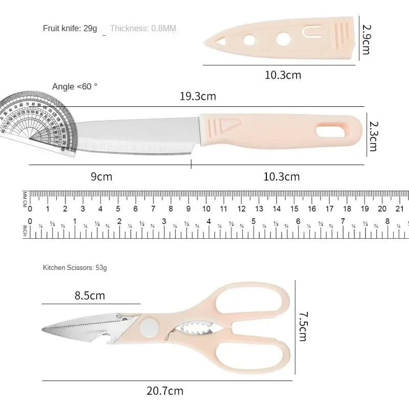 4 PCs Cutting Board With Knife Set(5299)-Pink - Image 15