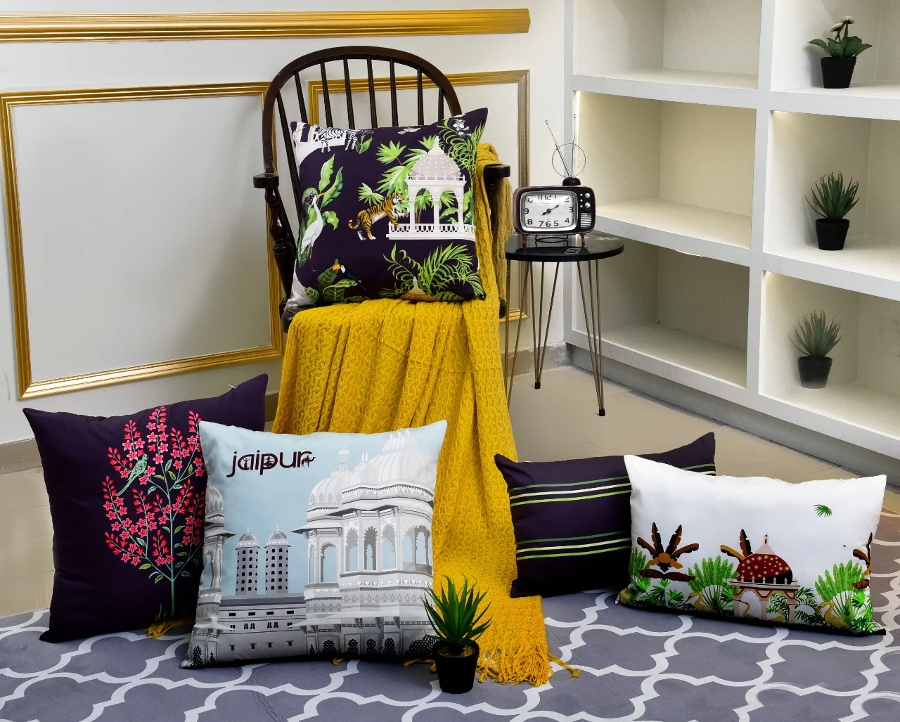 5 PCs Digital Printed Cushions-Jaipur - Image 4