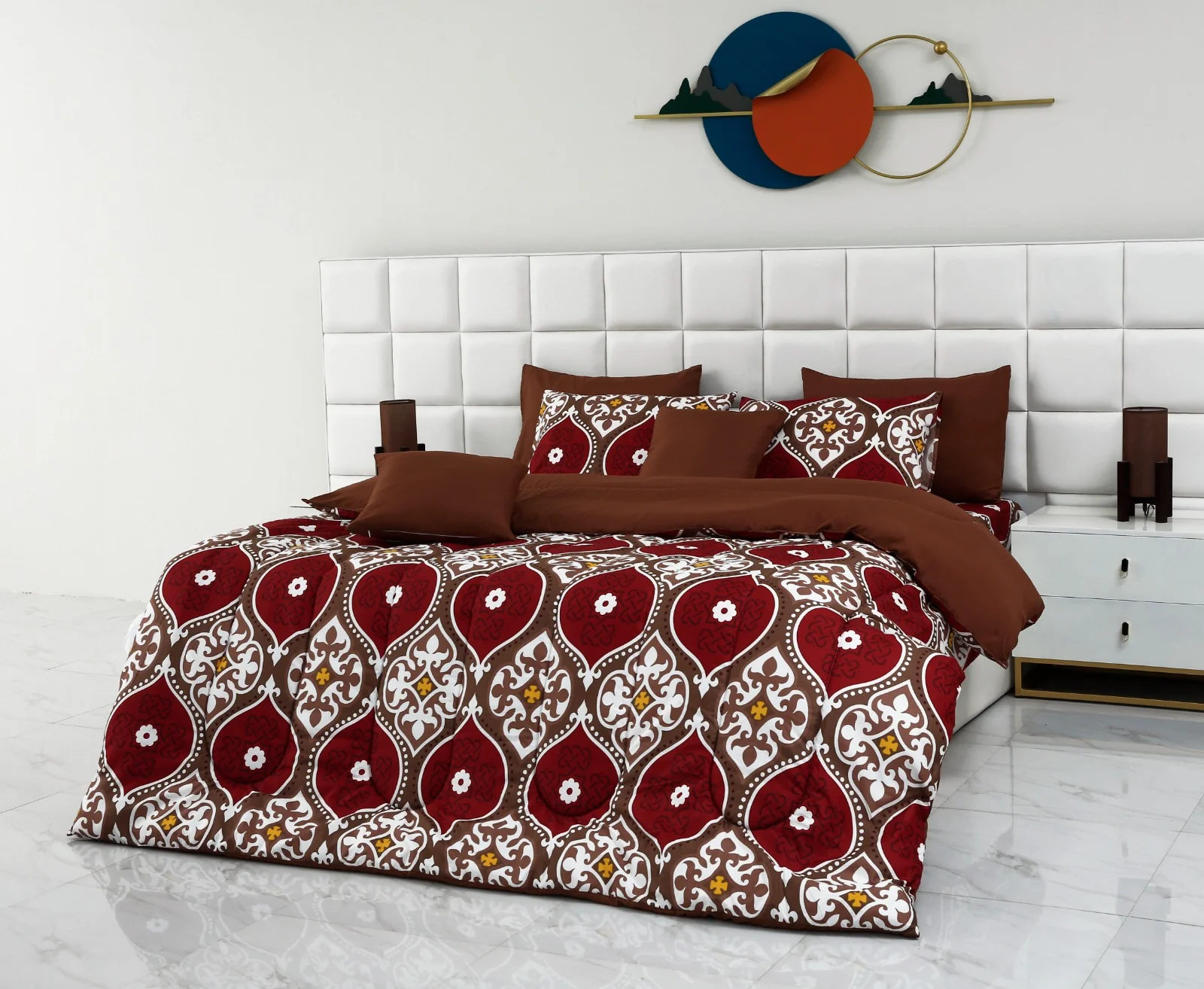 5 PCs Single Comforter Set-Brown Crown - Image 7