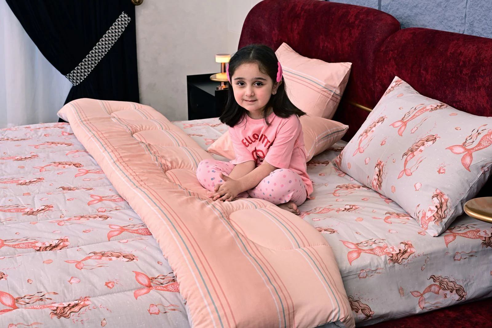 5 PCs Single Kids Razai Set-Marmaid - Image 7