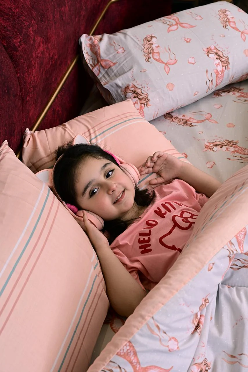 5 PCs Single Kids Razai Set-Marmaid - Image 9