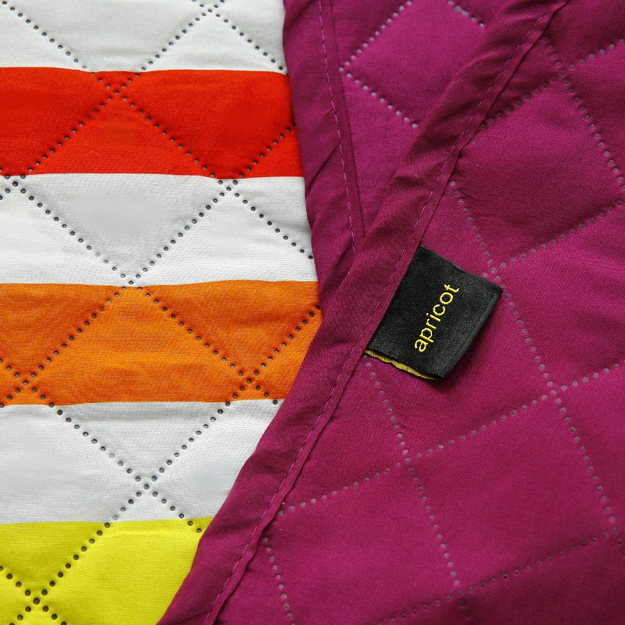 6 PCs Bed Spread Set-Multi Stripe(Plum) - Image 3