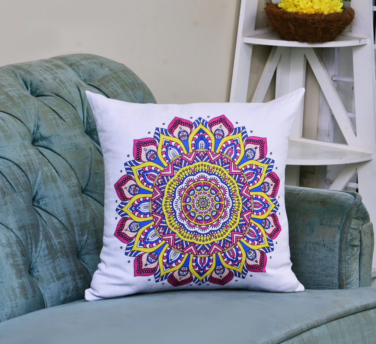 6 PCs Digital Printed Duck Cushions-Mexican Tiles - Image 4