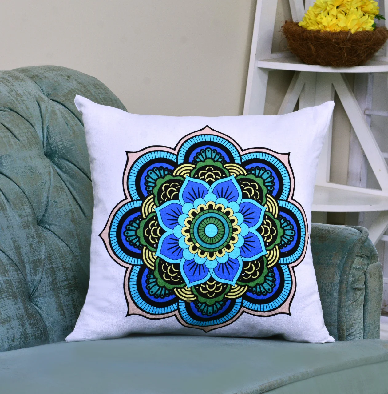 6 PCs Digital Printed Duck Cushions-Mexican Tiles - Image 6