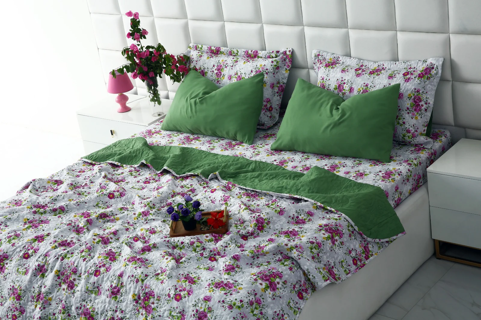 6 PCs Luxury Bed Spread Set-Sweet Pea - Image 13