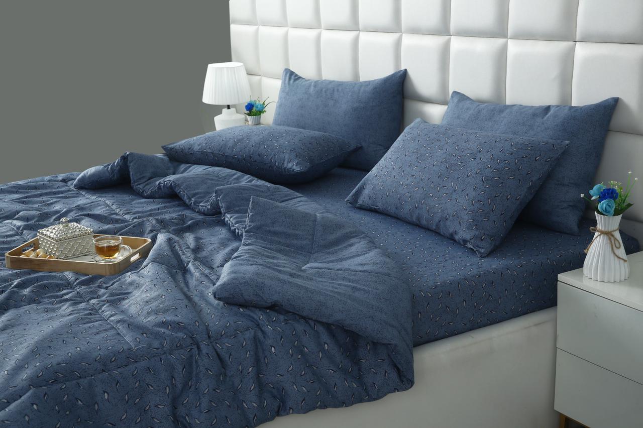 6 PCs Summer Comforter Set-Blue Feathers - Image 10
