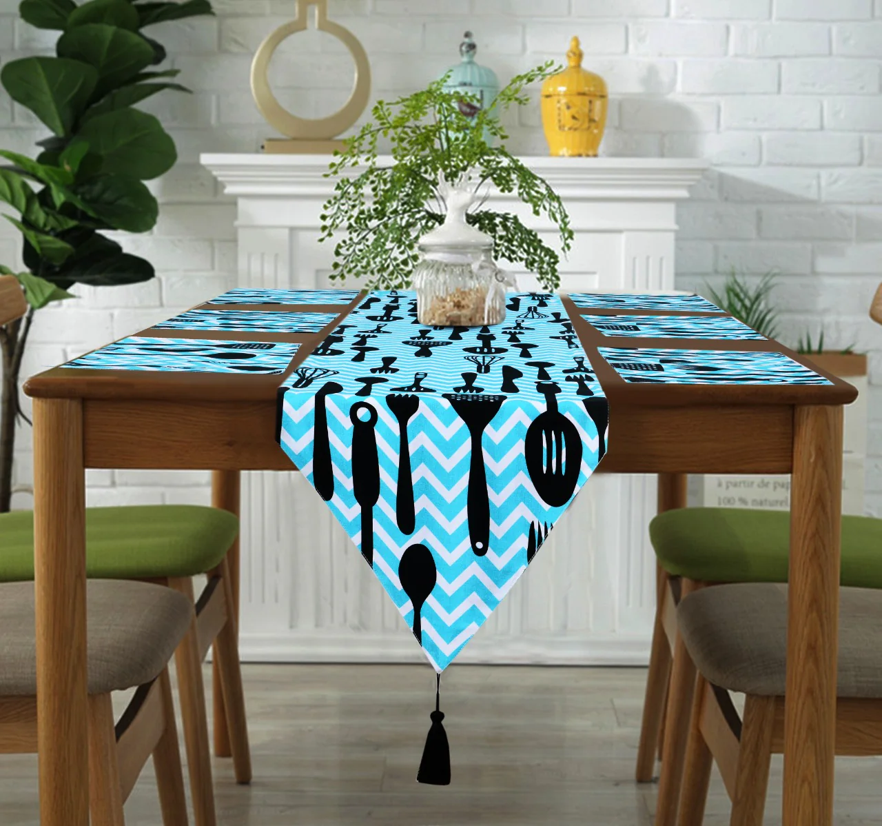 6 Seater Dining Table Runner Set(4617)- TRS05 - Image 4