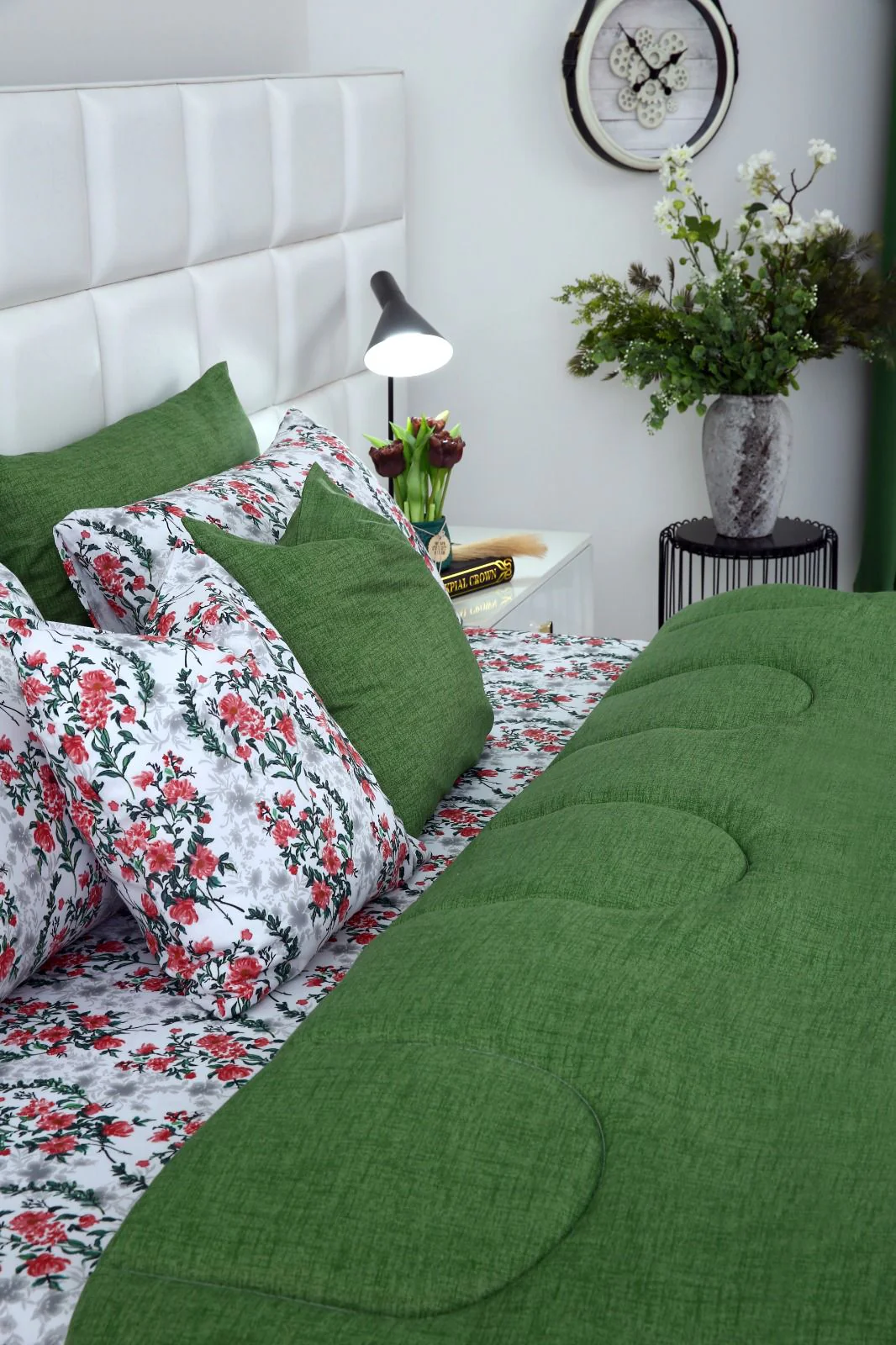 8 PCs Winter Razai Set-Emerald Blooms - Image 20
