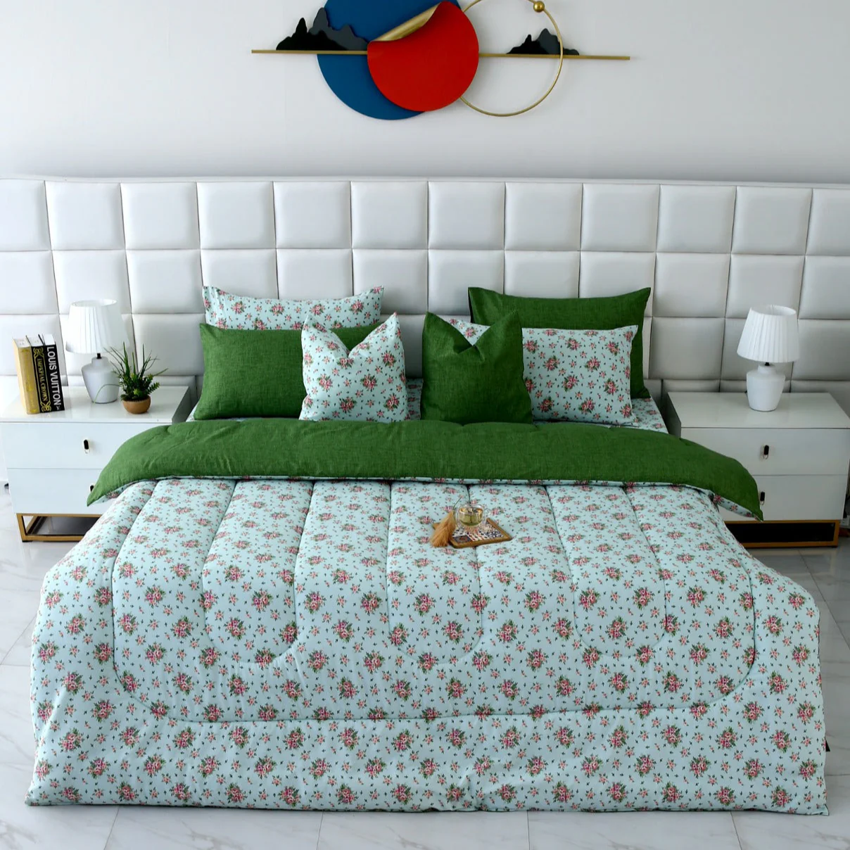 8 PCs Winter Razai Set-Verdant - Image 10