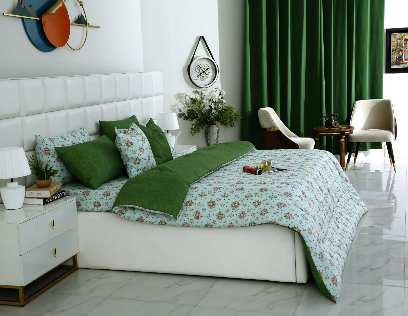 8 PCs Winter Razai Set-Verdant - Image 15
