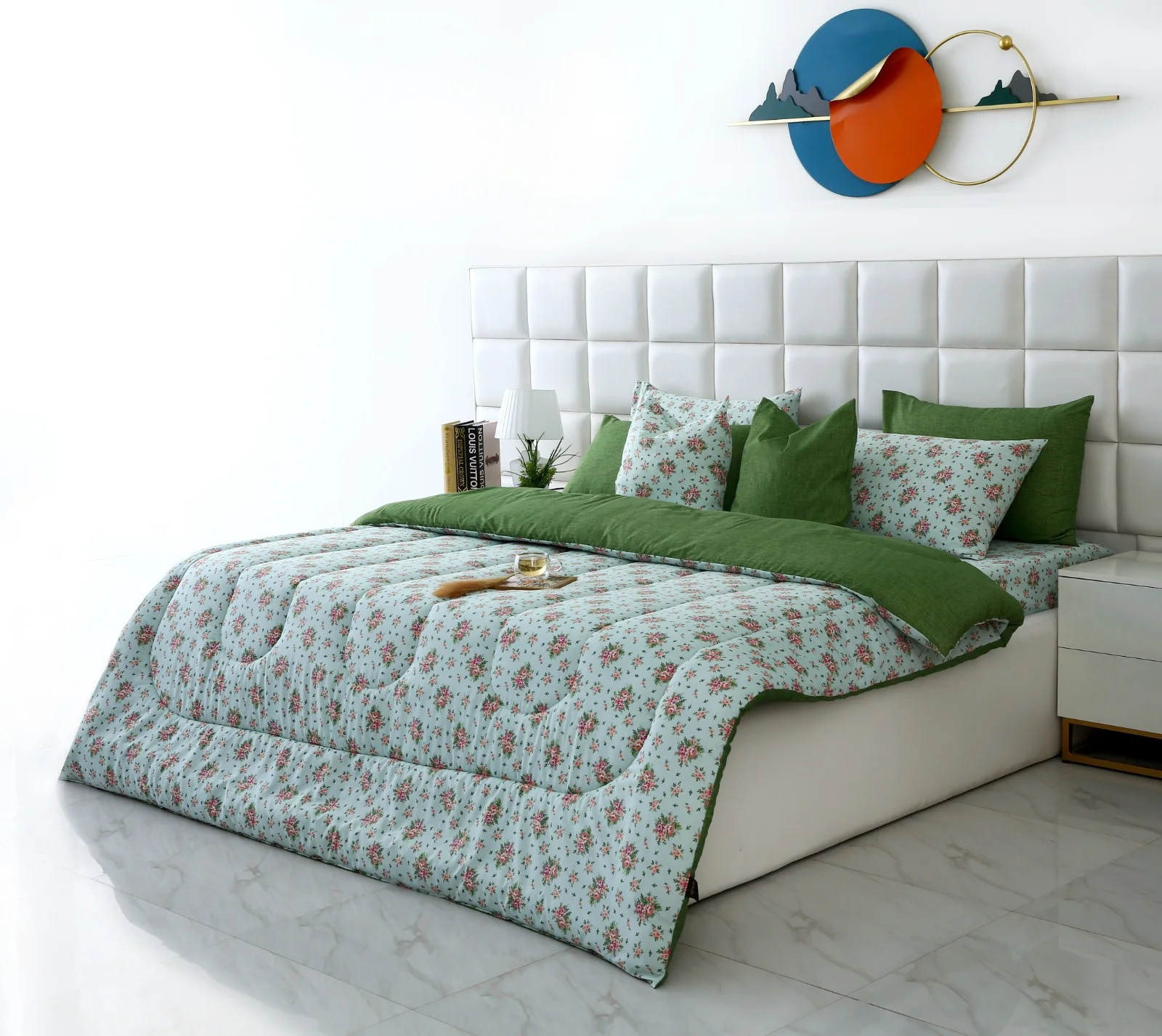 8 PCs Winter Razai Set-Verdant - Image 3