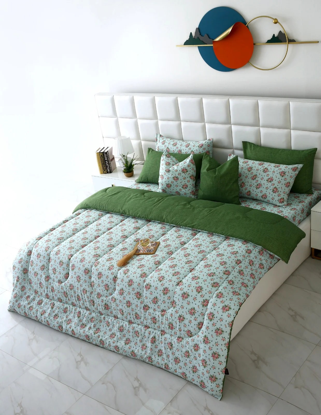 8 PCs Winter Razai Set-Verdant - Image 5