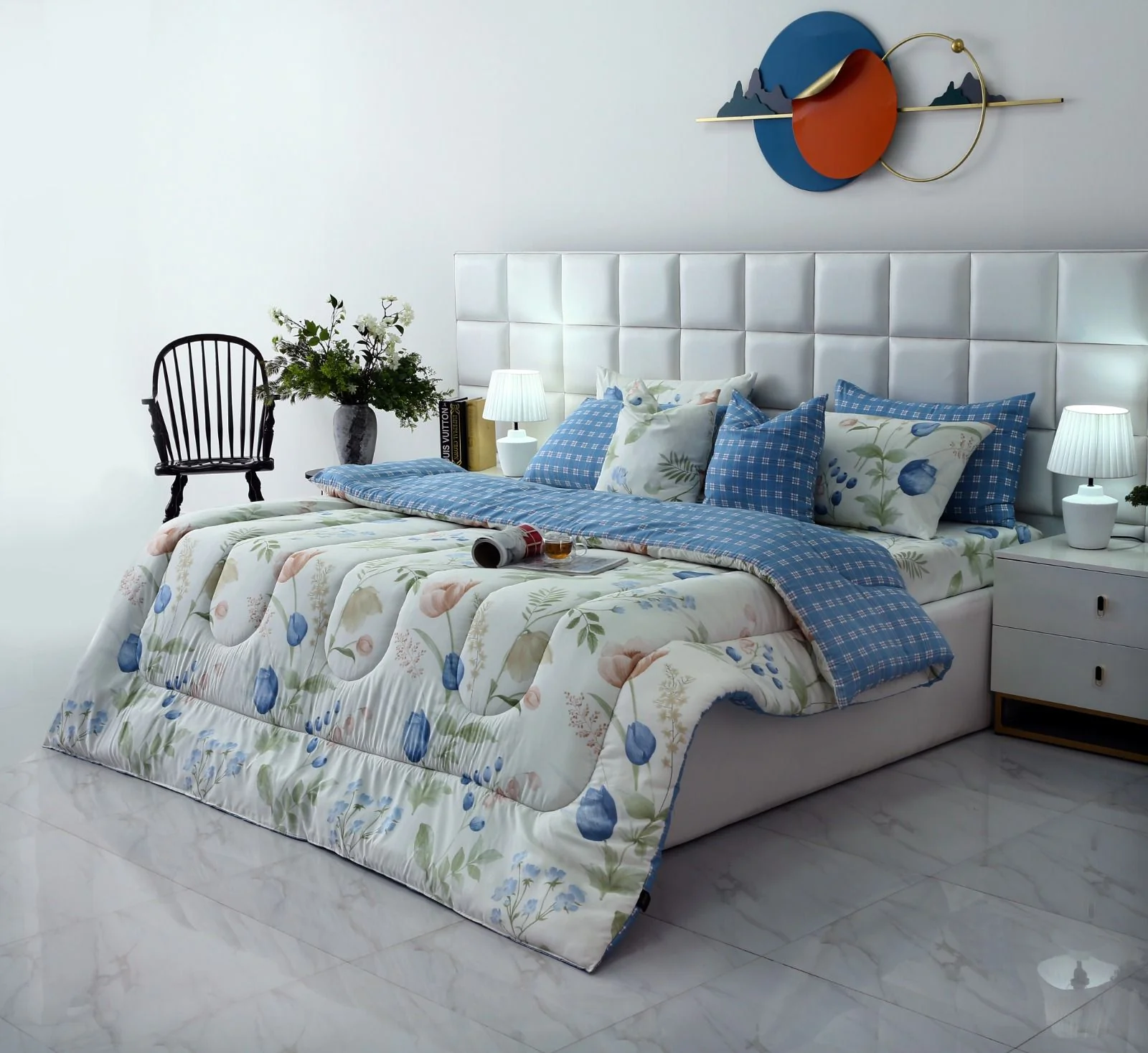 8 PCs Winter Razai Set-Water Lily - Image 7