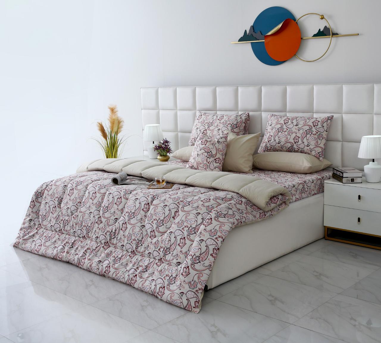 8 PCs Winter Razai Set-Pink Paisley - Image 4