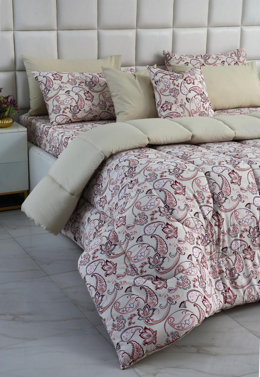 8 PCs Winter Razai Set-Pink Paisley - Image 9
