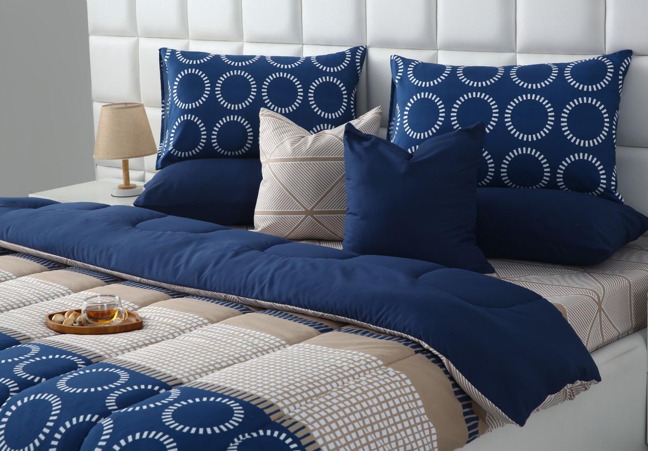8 PCs Winter Razai Set-Starry Nights(With Blue Reverse) - Image 7