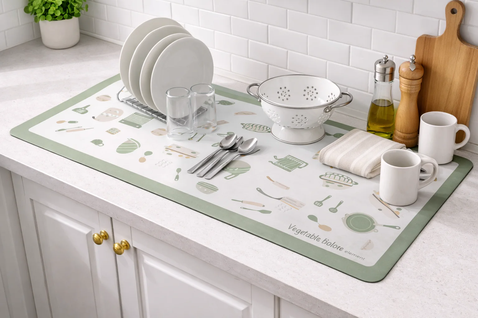 AntiSkid Dish Drying Heat & Water Protector Mat-SA-2553-Cooking Untensils - Image 2