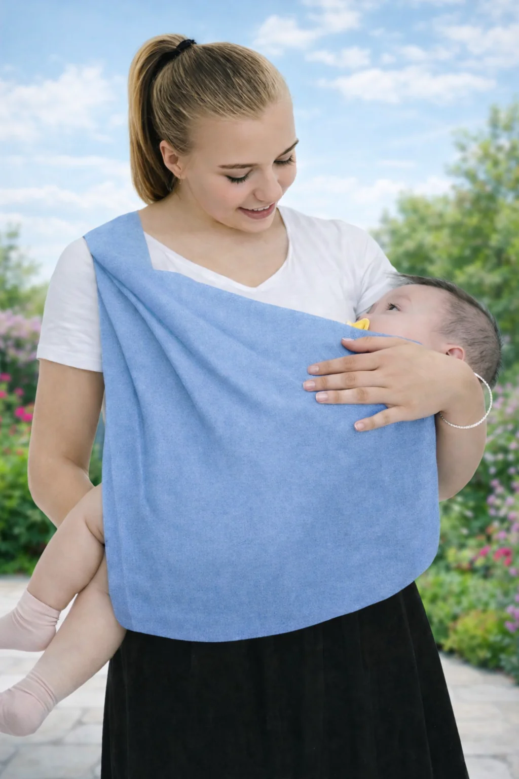 Baby Wraps Carrier-Hand Free Baby Sling For Newborns-SA2411-54(BLUE) - Image 2